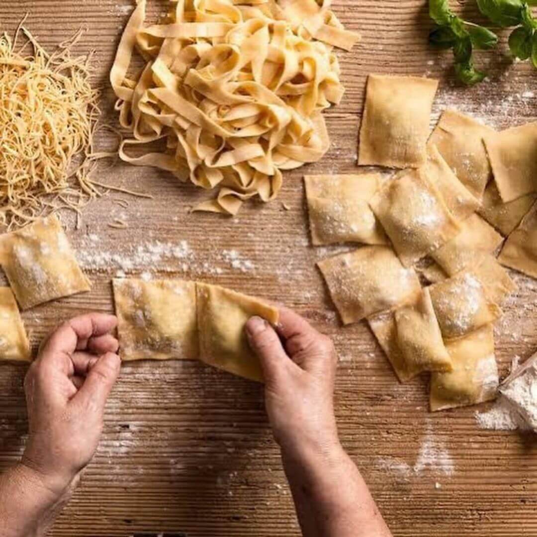 Making fresh delicious pasta from scratch