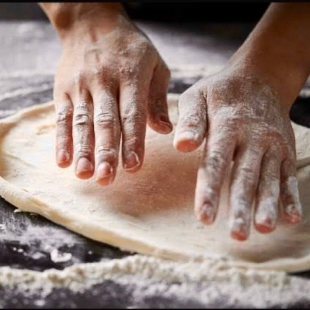 Making a pizza base from scratch